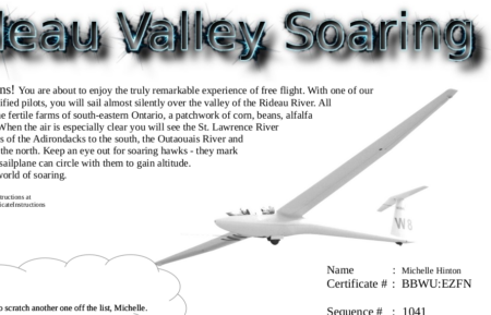 Image of an RVSS Flight Certificate
